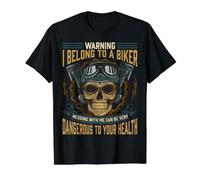 Biker Girlfriend Wife I Belong to A Biker Valentine Skull Value Graphic T-Shirt, Men, Black, L