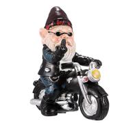 Biker Gnomes Garden Ornaments 13 cm Funny Gnome Riding Motorcycle Outdoor Statues Resin Garden Gnomes Figurines for Patio Lawn Yard Art Decoration