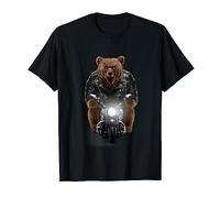 Biker Grizzly Bear Ride Motorcycle in Leather Jacket T-Shirt T-Shirt