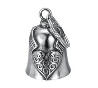 Biker Guardians Bell Motorcycle Bell, Bicycle Bell, Protective Bell Heart with Wings Riding Bell, Motorcycle Bell Keyring with Ring for Hanging, for Blessing the Peace