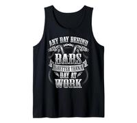 Biker Humor Any Day Behind Bars Funny Motorcycle Rider Tank Top