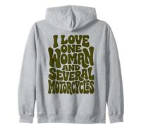 Biker Humor I Love One Woman And Several Motorcycles Zip Hoodie