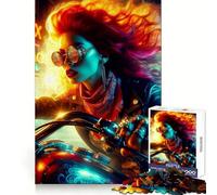 Biker in The Streets Jigsaws 1000 Pieces for Adults Focus Ability Mindful Escape Interlock Well Meaningful Gift (38x26cm)