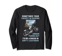 Biker Knight Humor Motorcycle Rider Quote Graphic Long Sleeve T-Shirt