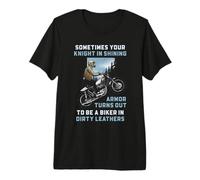Biker Knight Humor Motorcycle Rider Quote Graphic Premium T-Shirt
