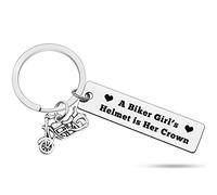 Biker Lovers Gift Mountain Bike Ride Gift Bike Girl Keyring Motorcycle Biker Keyring A Biker Girl’s Helmet is Her Crown Keyring Car Owner Gift Cycling Gift for Her Bike Girl Gift