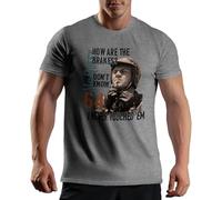 Biker Motorcycle How are Your Brakes Steve McQueen Oldtimer Men's Grey T-Shirt Size XL