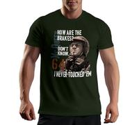 Biker Motorcycle How are Your Brakes Steve McQueen Oldtimer Men's Military Green T-Shirt Size 3XL
