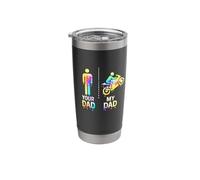 Biker Motorcycle Rider My Cool Dad vs Yours Funny Drippy Stainless Steel Insulated Tumbler