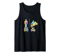 Biker Motorcycle Rider My Cool Dad vs Yours Funny Drippy Tank Top
