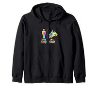 Biker Motorcycle Rider My Cool Dad vs Yours Funny Drippy Zip Hoodie
