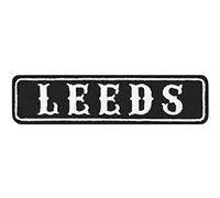 Biker Patch Biker Rankpatch United Kingdom UK Motorcycle Patch Applique to sew on or Iron on | Leeds Badge for All Fabrics and Leather | Sticker for Clothing | 100x25 mm