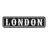 Biker Patch London Biker Rankpatch United Kingdom UK Motorcycle Patch Applique to sew on or Iron on | London Badge for All Fabrics and Leather | Sticker for Clothing | 100x25 mm