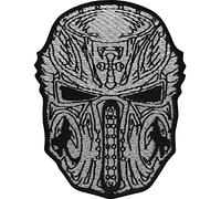 Biker Patches Patch Temple Knight Iron-on Patch | Skull and Crossbones appliqué for All Fabrics | Motorcycle Accessories | 75x60mm