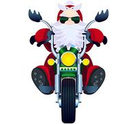 Biker Santa' Christmas Window Cling Sticker Decoration by Stickers4 (Medium)
