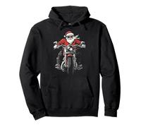 Biker Santa Claus Funny Motorcycle Motorbike Xmas Christmas Pullover Hoodie