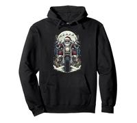Biker Santa Claus Motorcycle Christmas Funny Pullover Hoodie