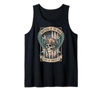 Biker Skull Mechanic American Flag Vintage Motorcycle Tank Top