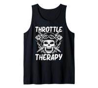 Biker Skull Throttle Therapy Motorhead Rider Tank Top