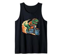 Biker T Rex On Motor Bike Dinosaur T Rex Riding Motorcycle Tank Top