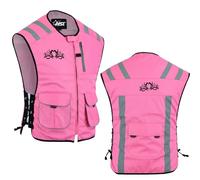Biker Wears Ladies Pink Waistcoat Hi viz Executive Vest Security, Cycling Workwear High Visibility Jacket For Girls
