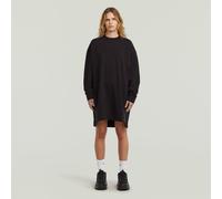 Biker Zip Sweater Dress - Black - Women L