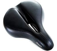 Bikeroo Bike Seat Cushion - Universal Bicycle Seat for Men and Women - Bike Saddle Replacement w/Padded Comfort, Shock Absorbing Springs, Mounting Tools & Waterproof Rain Cover, Black