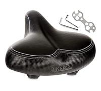 Bikeroo Bike Seat - Oversized, Comfortable Bicycle Saddle with Shock-Absorbing Spring Suspension for Men and Women - Soft, Padded Seats w/Mounting Tools - Indoor