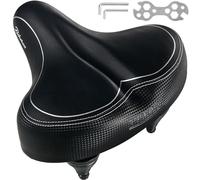 Bikeroo Bike Seat - Oversized, Comfortable Bicycle Saddle with Shock-Absorbing Spring Suspension for Men and Women - Soft, Padded Seats w/Mounting Tools