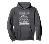 Bikers Don't Go Grey We Turn Chrome Biker Funny Motorcycle Pullover Hoodie, Adult Unisex, Dark Heather Grey, X-Large