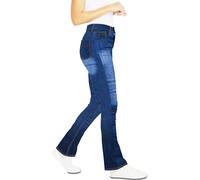 Bikers Gear Australia BGA Protective Motorbike Trousers Women Bootcut Ladies Motorcycle Trousers Kevlar Jeans Reinforced Hip and Knee Safety (M, Blue)