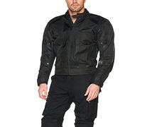 Bikers Gear Australia Chicane Lightweight Summer Air Flow Mesh Vented Motorcycle Jacket with CE 1621-1 Removable Armour Waterproof Liner Cordura, Black Size 5XL (Chest 50")