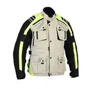 Bikers Gear Australia Hi Viz Safety Glowrider Motorcycle Waterproof Jacket with Removable Thermal Liner Vented and CE1621-1 Armour, Size XL