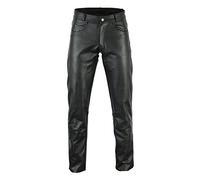 Bikers Gear Australia New Ladies Soft Leather Rock and Roll Motorcycle Comfort Leather Jeans Trousers made from Premium Leather for Comfort Fit, Black, 14