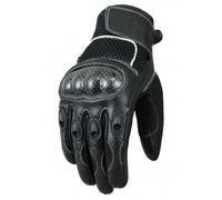 Bikers Gear Australia Lightweight Summer Mesh Ventilated Carbon Knuckle Gloves, Black, Size M
