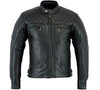 Bikers Gear Australia Limited Baron Diamond Premium Quality Soft Analine Leather Motorcycle Jacket CE Removable Armour, Black Charcoal, Size 4XL