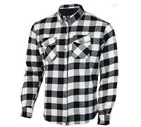 Bikers Gear Australia Men's Ks1001grey-xl Motorcycle Smart Cotton Flannel LumberJack DuPontTM KEVLAR ARAMID FIBRE Long Sleeve Grey Black, Black/ Grey, XL UK