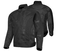 Bikers Gear Australia Motorbike Jacket - Summer Motorcycle Jacket for Men Lightweight Chicane Air Flow Mesh Vented Biker Jacket CE 1621-1 Armour (UK, Alpha, 6XL, Regular, Regular, Blk)