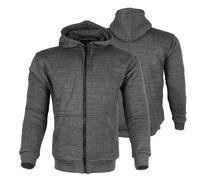 Bikers Gear Australia Motorcycle Jacket - Protective Black Red and Grey Hoodie Lined with Kevlar and Removable rmoured Soft Shell Motorbike Jackets for Men