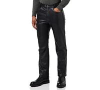 Bikers Gear Australia New Mens Soft Leather Rock and Roll Motorcycle Comfort Leather Jeans Trousers made from Premium Leather for Comfort Fit, Black, Size Small