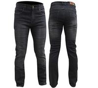 Bikers Gear Australia New Modern Comfort Stretch Denim Lined Protective Motorcycle Jeans with CE 1621-1 Protection, Grey Wash 38