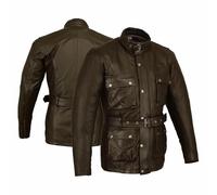 Bikers Gear Australia Trailmaster Classic Vintage Style Motorcycle Waxed Age Treated Leather Jacket Large Brown - L