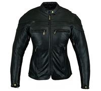 Bikers Gear Australia Women's Sturgis Premium Leather Touring Motorcycle Jacket with CE 1621-1 5 Piece Removable Armour UK 10 (EU 38)