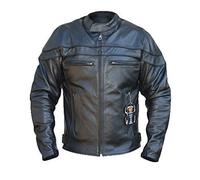 Bikers Gear Sturgis Monza Naked Cowhide Leather CE Armoured Vented Motorcycle Jacket 4XL