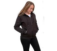 Bikers Gear The CrossFire Black Ladies Full Kevlar Hoodie Jacket CE Protection, Black, 12