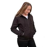 Bikers Gear The Crossfire Ladies Full Kevlar Motorcycle Hoodie Jacket CE Protection, Black, Size 18