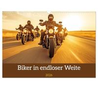 Bikers in an infinite expanse UK-Version (Wall Calendar 2026 DIN A3 Landscape), CALVENDO 12 Month Wall Calendar