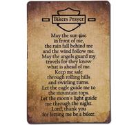 Bikers Prayer May The Sun Rise in of Me Novelty Retro Metal Tin Sign Funny Wall Decor Garage Bar Courtyard Living room 8x12 Inch