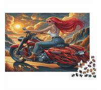 Bikers Riding at Sunset on Open Highway Jigsaw Puzzles Puzzles for Adults Kids. 1000 Piece Great Gifts Challenge Toy Educational Games Home Decoration for Adults& Kids Age 14 Years Up 52x38cm/1000pcs