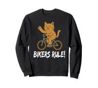 Bikers Rule! Cat on a Bicycle Sweatshirt